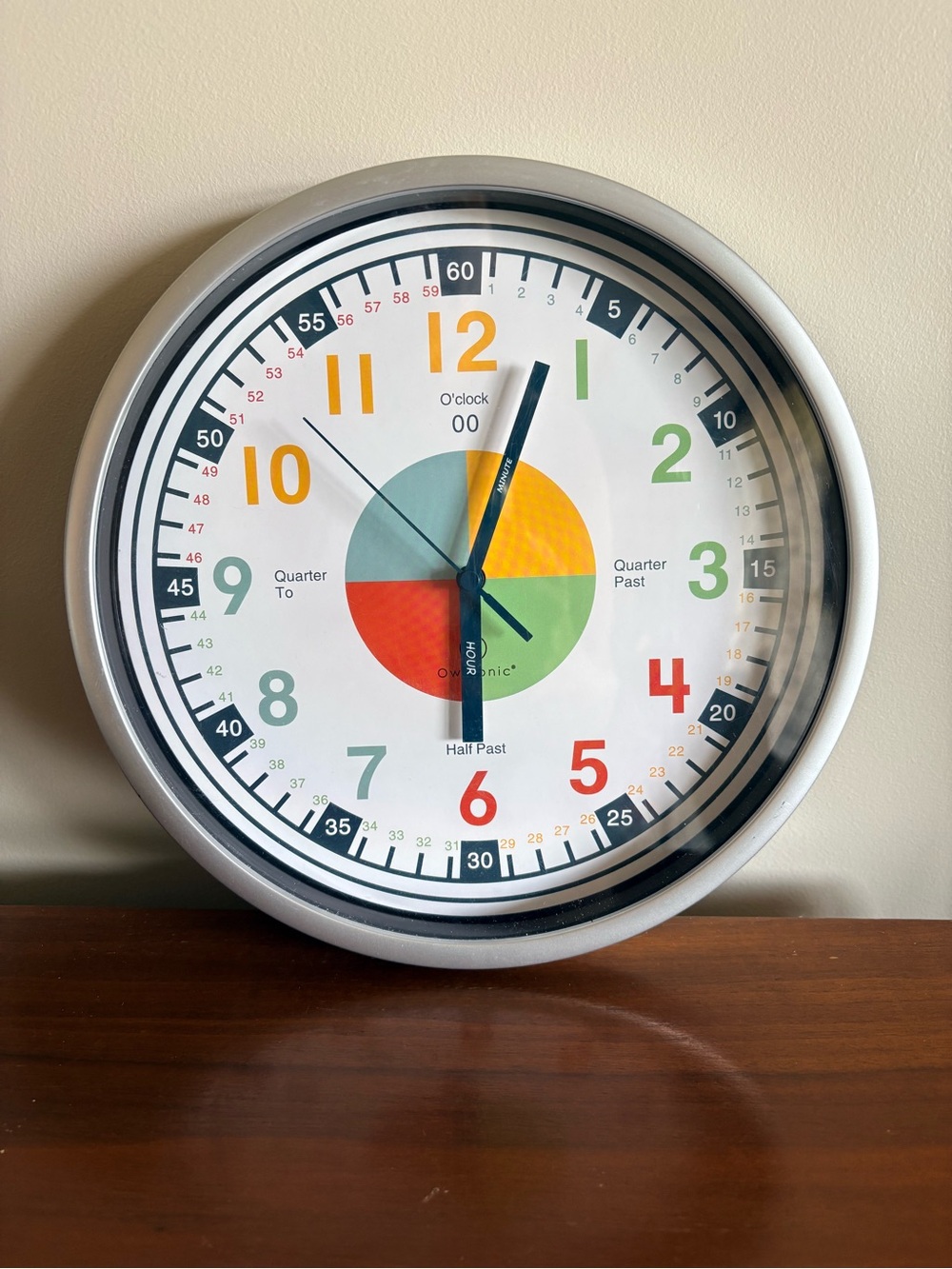 Owlconic 10 in Kids Learning Analog Wall Clock School Supplies Homeschool - Picture 5 of 5
